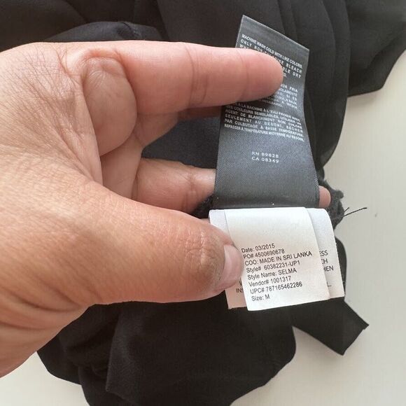 Robert Rodriguez Dress Medium Black Wrap Midi V-Neck Sleeveless Chiffon Overlay - Picture 12 of 15